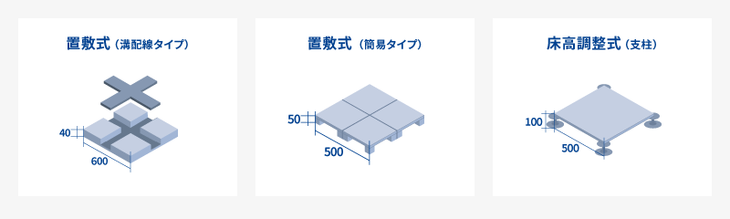 OAフロアの3つの種類
