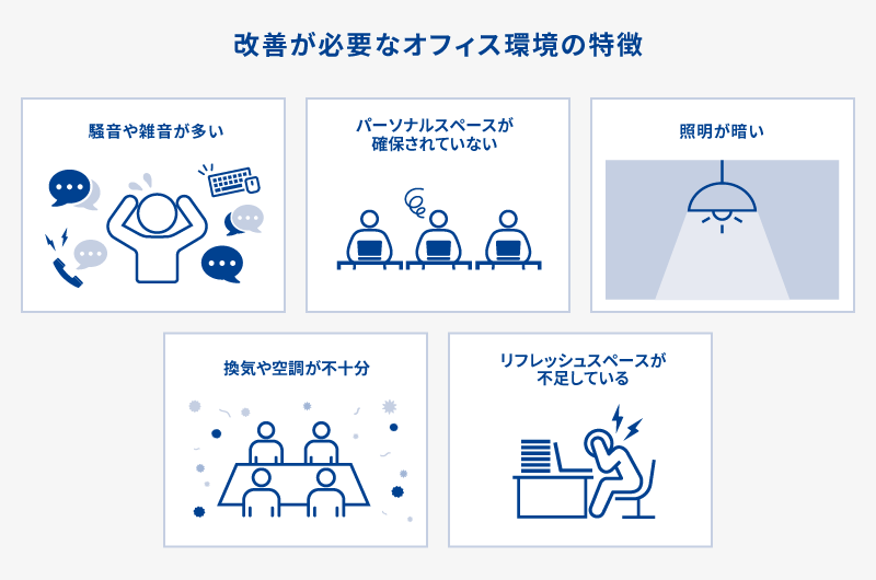 改善が必要なオフィス環境の特徴