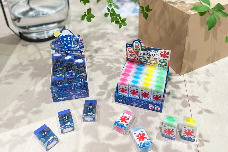 【恵比寿】PLUS文具「エアイン 富士山消しゴム＜限定＞花火／かき氷」CREATORE with PLUSで販売開始